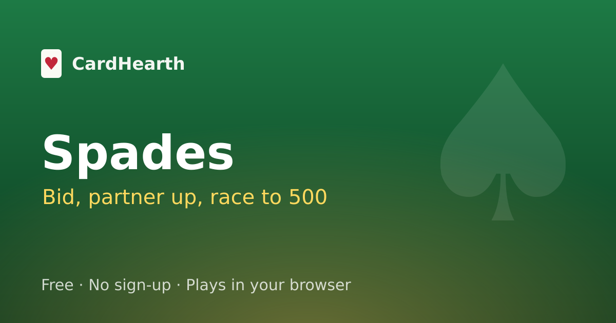 Spades — Play Free Online vs Computer | CardHearth